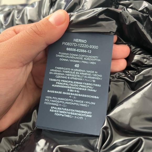 Herno Gloss black puffer jacket 40 size S - Picture 6 of 10